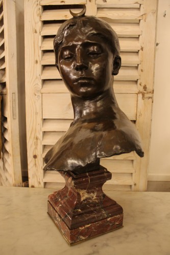Buste de Diane Chasseresse - Alexandre FALGUIERE (1831-1900) - Sculpture Style 