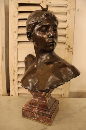 Sculpture  - Bust of Diana the Huntress - Alexandre FALGUIERE (1831-1900)