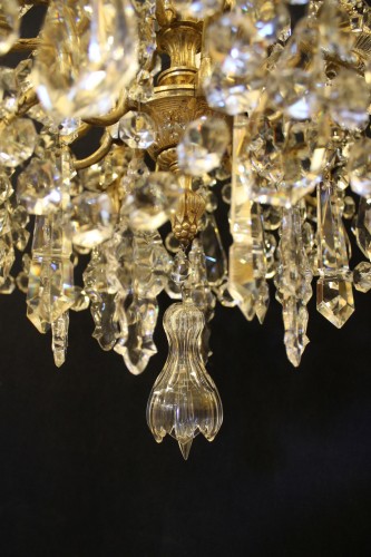 Bronze and crystal chandelier from Baccarat, Napoleon III period - Lighting Style Napoléon III