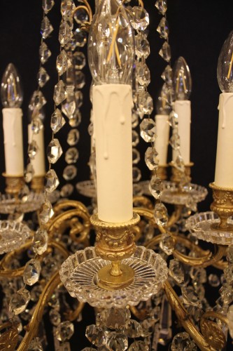 Luminaires Lustre - Lustre en bronze et cristal de Baccarat, époque Napoléon III