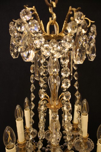 XIXe siècle - Lustre en bronze et cristal de Baccarat, époque Napoléon III