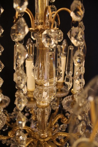 Lustre en bronze et cristal de Baccarat, époque Napoléon III - Napoléon III