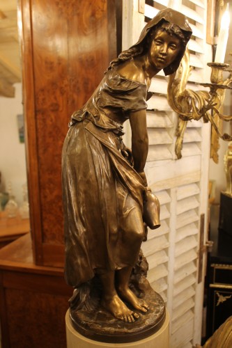 Jeune fille à la fontaine - Bronze de Mathurin Moreau (1822-1912) - Sculpture Style 