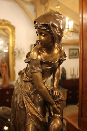  - Jeune fille à la fontaine - Bronze de Mathurin Moreau (1822-1912)
