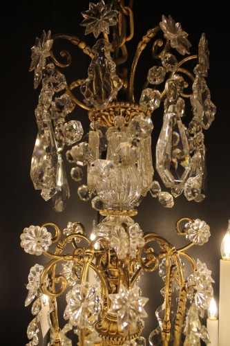XIXe siècle - Lustre à 25 lumières en bronze et cristal de Baccarat, fin du XIXe siècle
