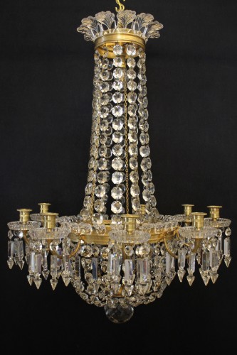 Baccarat - Lustre montgolfière en cristal, fin du XIXe siècle - Luminaires Style 