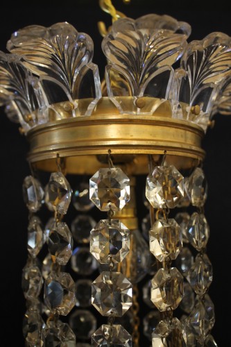 Luminaires Lustre - Baccarat - Lustre montgolfière en cristal, fin du XIXe siècle