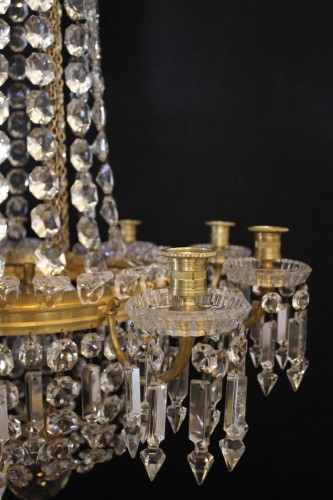 Baccarat - Lustre montgolfière en cristal, fin du XIXe siècle - 