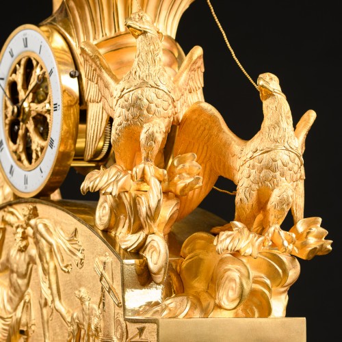 Antiquités - Empire Chariot Clock “Ganymede” Attributed To Pierre-Philippe Thomire