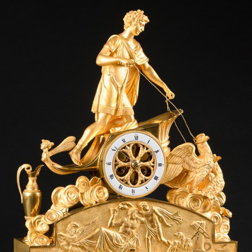 Antiquités - Empire Chariot Clock “Ganymede” Attributed To Pierre-Philippe Thomire