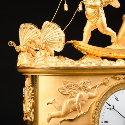 Empire - Empire Chariot Clock “ Eros And Psyche ” Drawn By Butterflies