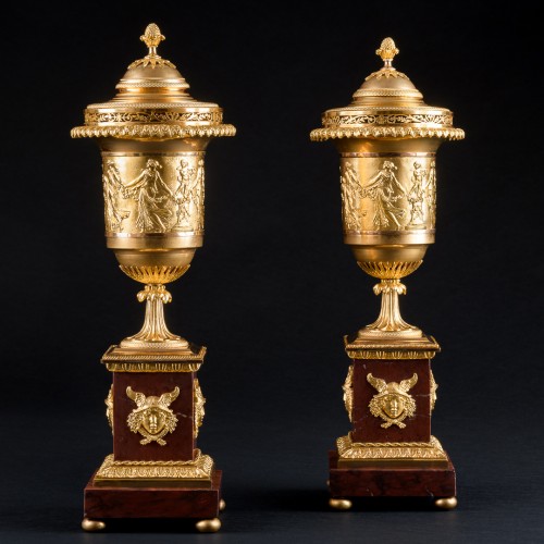 Pair Of Directory Period Cassolettes Attributed to Jean-Baptiste Héricourt - Decorative Objects Style Directoire