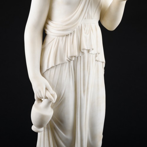 Sculpture Sculpture en Marbre - Hébé déesse de la jeunesse, marbre vers 1850 d’après Bertel Thorvaldsen