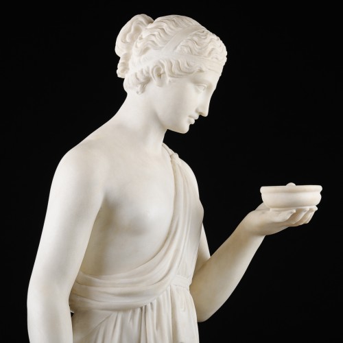 XIXe siècle - Hébé déesse de la jeunesse, marbre vers 1850 d’après Bertel Thorvaldsen