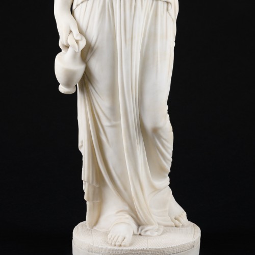 Antiquités - Hébé déesse de la jeunesse, marbre vers 1850 d’après Bertel Thorvaldsen