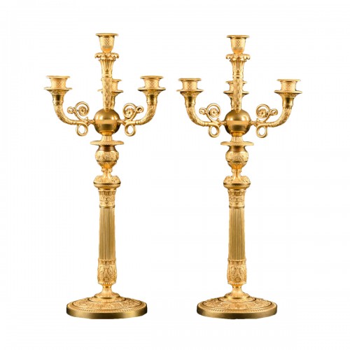 Pair Of Empire Candelabra - Signed Gérard-Jean Galle 