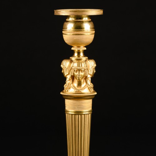 Pair Of Empire Candlesticks  “Retour D’egypte” - Lighting Style Empire