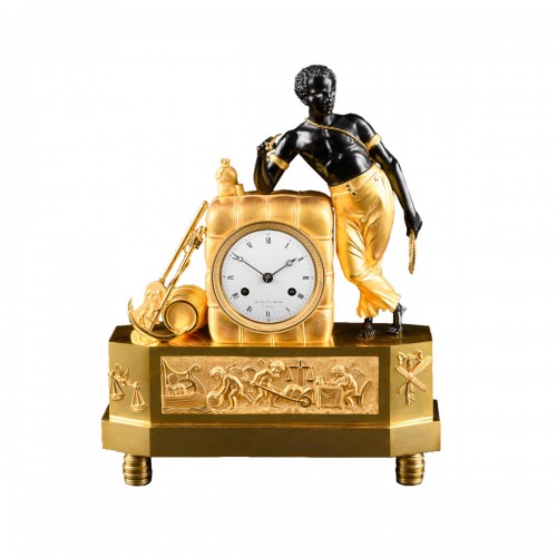Rare Empire Mantel Clock “Le Matelot” After Design By Michel