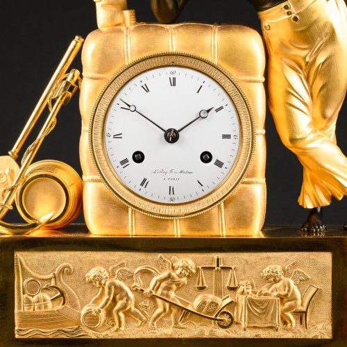 Horology  - Rare Empire Mantel Clock “Le Matelot” After Design By Michel