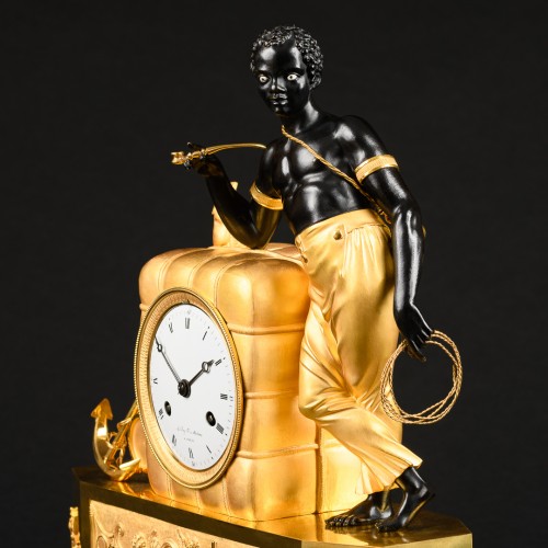 Antiquités - Rare Empire Mantel Clock “Le Matelot” After Design By Michel
