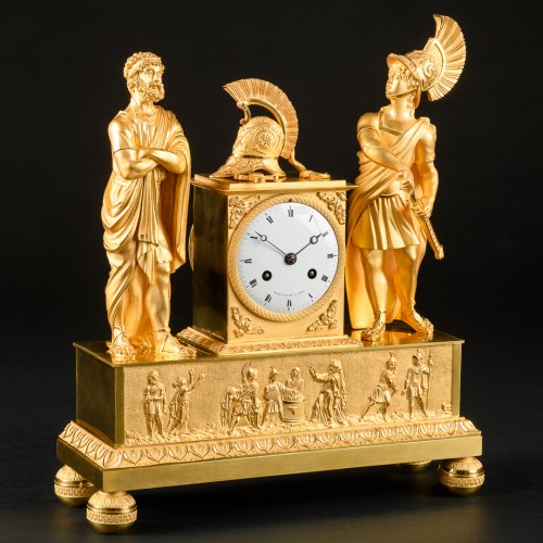 Antiquités - Mythological Empire Clock “Achilles And Agamemnon”