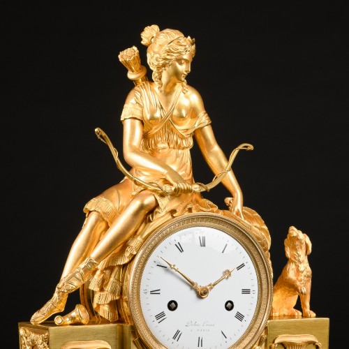 18th century - Diana Huntress - Directoire Period Mantel Clock