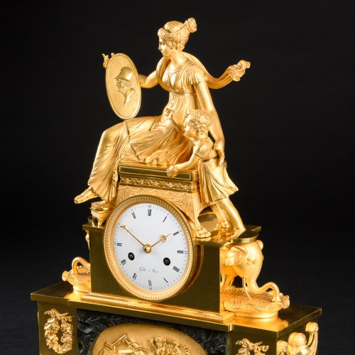 Tekmessa And Eurysakes - Empire Clock Signed Claude Galle - 