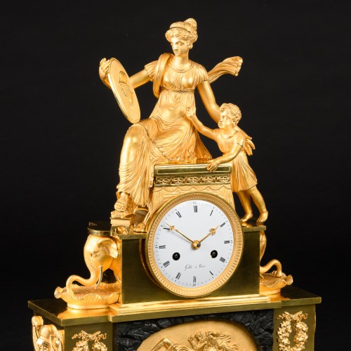 Tekmessa And Eurysakes - Empire Clock Signed Claude Galle - Empire