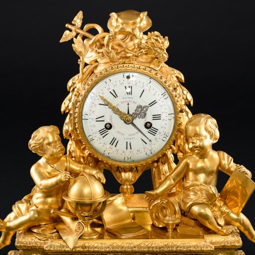 Pendule Louis XVI “Allégorie des sciences” d’après un modèle de Lieutaud - Horlogerie Style Louis XVI