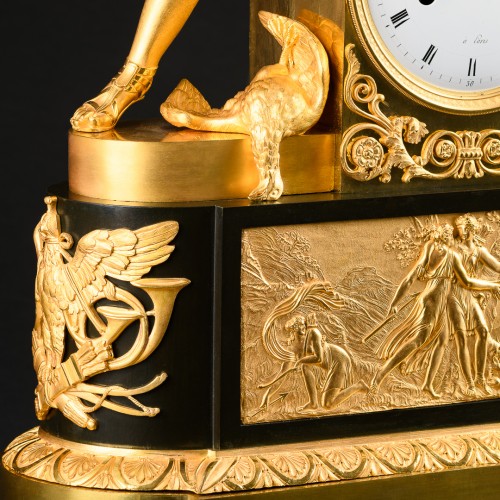 Empire - Large Empire Period Clock “Diana Huntress” - Attributed To Ravrio