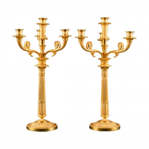 Large Pair Of Empire Candelabra - Signed Gérard-Jean Galle