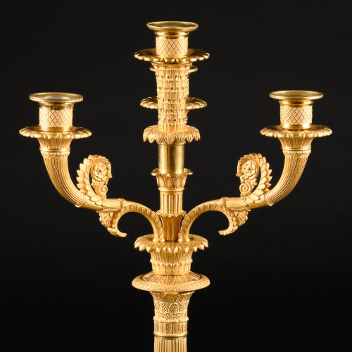 Empire - Large Pair Of Empire Candelabra - Signed Gérard-Jean Galle