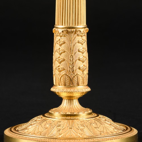 Antiquités - Grande paire de candélabres Empire signés Gérard-Jean Galle