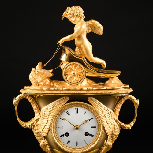 Empire Mantel Clock “Eros Guiding A Chariot” - Horology Style Empire