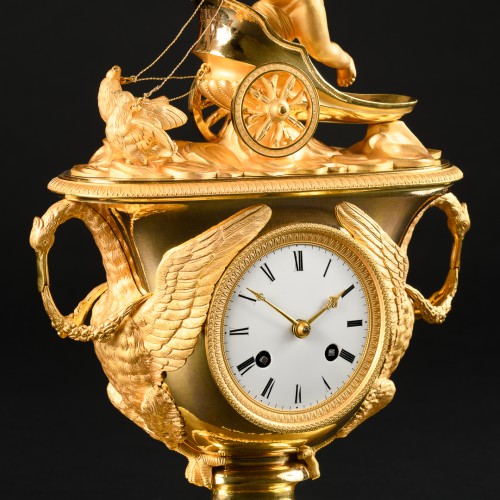 Empire - Empire Mantel Clock “Eros Guiding A Chariot”