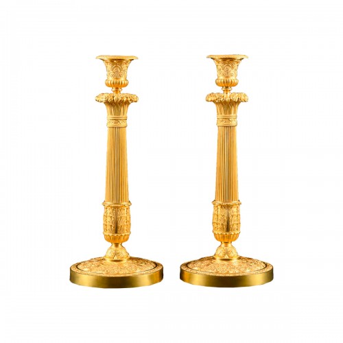 Pair Of Empire Candlesticks , model by Gérard-Jean Galle