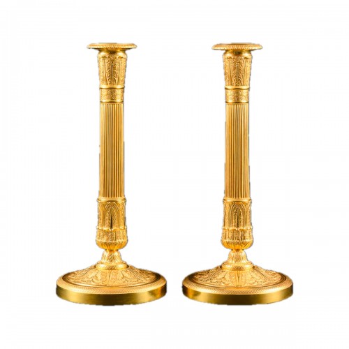 Large Pair of Empire candlesticks 