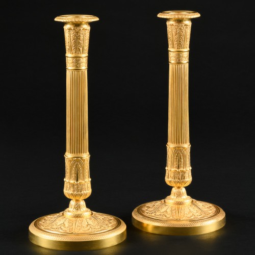 Large Pair of Empire candlesticks  - Lighting Style Empire