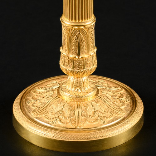 XIXe siècle - Grande paire de bougeoirs Empire