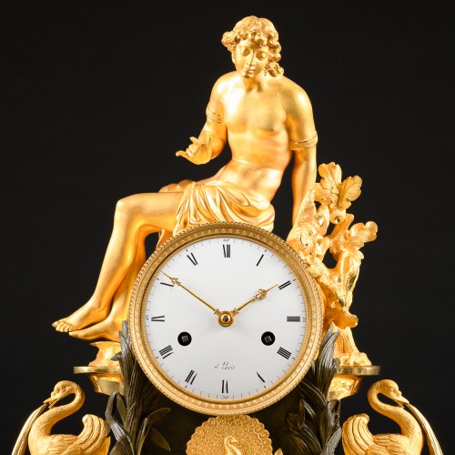 Narcisse, pendule de cheminée mythologique d'époque Empire - Horlogerie Style Empire