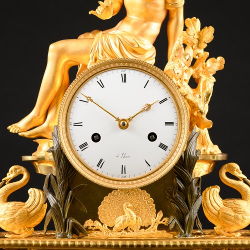 Horlogerie Pendule - Narcisse, pendule de cheminée mythologique d'époque Empire