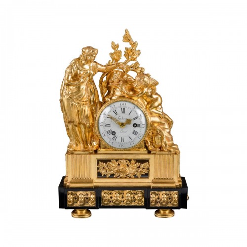 Rousseau and Voltaire thermometer clock, Paris circa 1778 - Ref.96685