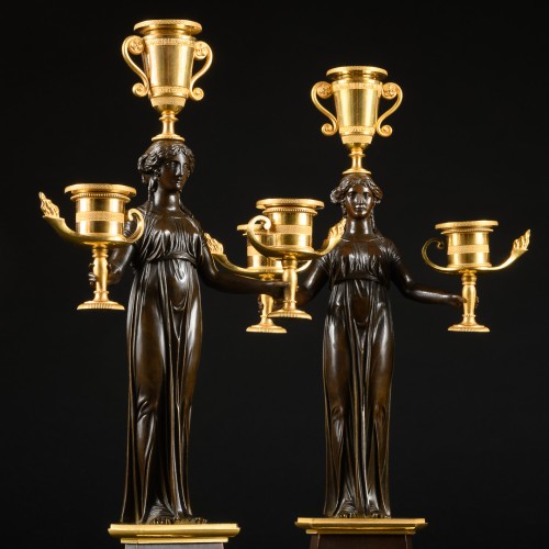Pair Of Early Empire Period Candelabra - Lighting Style Empire