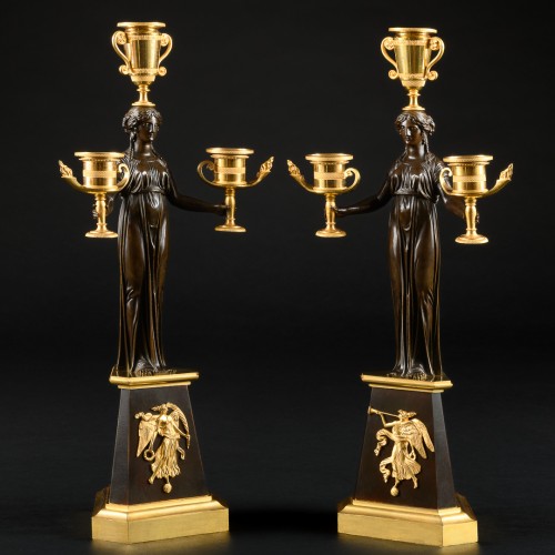 19th century - Pair Of Early Empire Period Candelabra