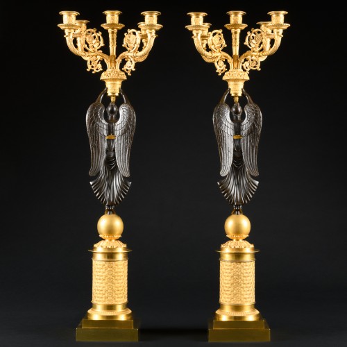 Antiquités - Paire de candélabres Empire, modèle de P.P. Thomire
