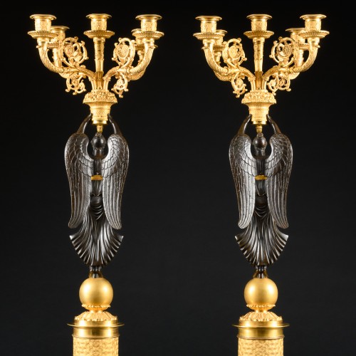 Antiquités - Paire de candélabres Empire, modèle de P.P. Thomire