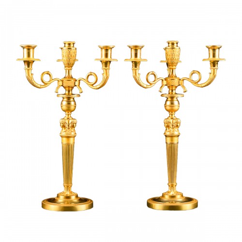 Pair Of Empire Candelabra “Retour D’Egypte” , model by Claude Galle