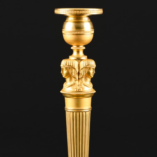 Paire de candélabres Empire “Retour d’Egypte” , modèle de Claude Galle - Apollo Art & Antiques
