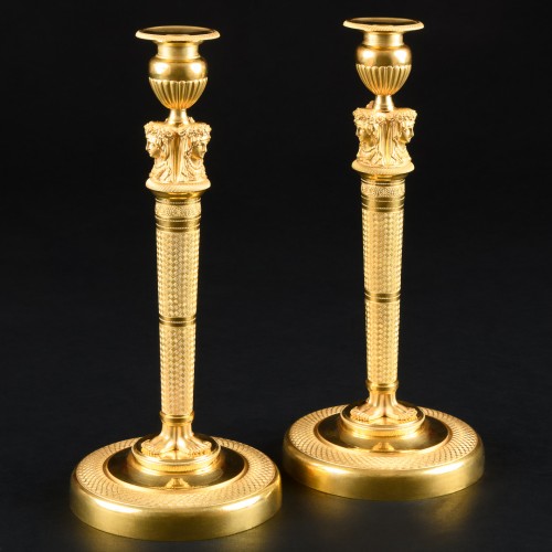 Pair Of Empire Candlesticks , model by Claude Galle - Lighting Style Empire