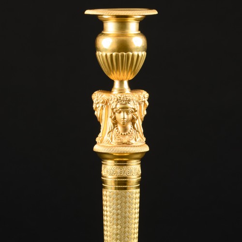 19th century - Pair Of Empire Candlesticks , model by Claude Galle